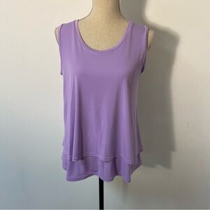 Aryeh Ladies Flowy Layered Tank Top Lilac Size Medium Lagenlook Boho